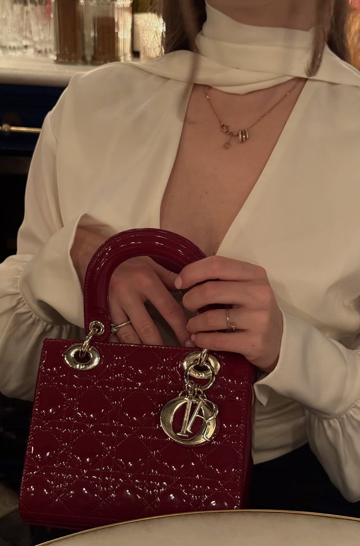 Trend Aura Burgundy Luxe Patent Leather Handbag – Premium Top Handle Bag