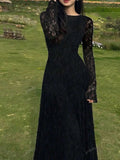 Trend Aura Midnight Lace Maxi Dress