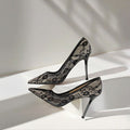 Women's Black Lace Pointed Toe Stiletto Pumps – Luxury Evening Heels