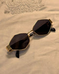 Trend Aura Luxe Gold Geometric Sunglasses – Premium UV400 Eyewear