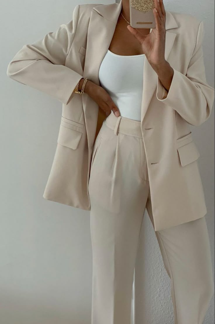 Beige Oversized Blazer