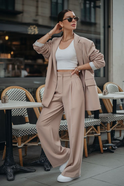 Beige Oversized Blazer